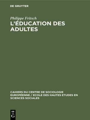 cover image of L'éducation des adultes